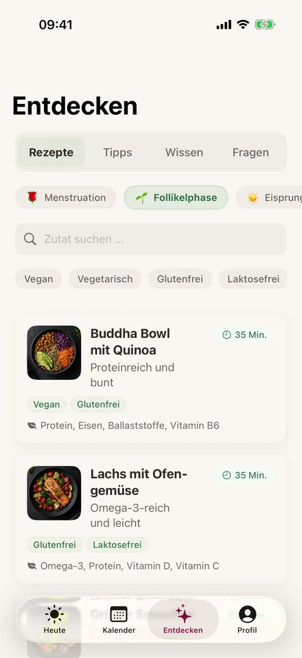 Entdecken — Rezepte passend zur Zyklusphase